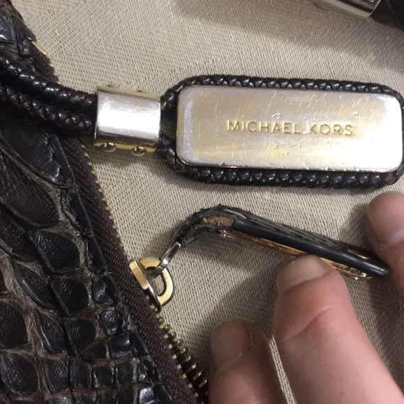 Rare Michael Kors Skorpios Python Snake Embossed - Picture 5 of 8